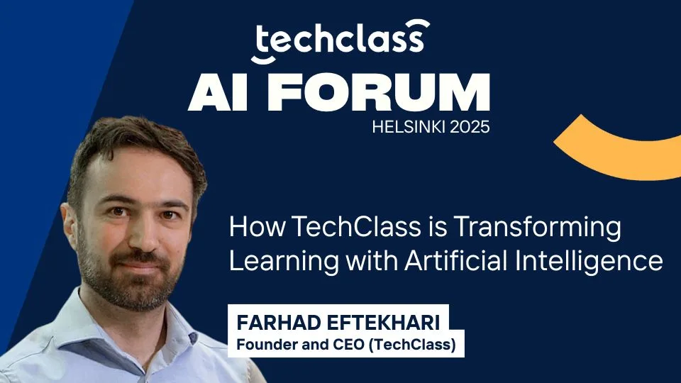 Session card for Farhad Eftekhari: How TechClass is Transforming Learning with Artificial Intelligence